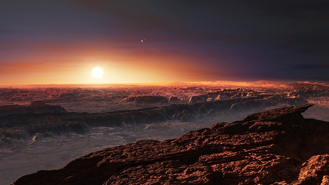 Artist's impression of the planet orbiting Proxima Centauri